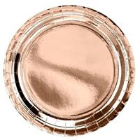 12x Rosegouden feest borden 22 cm - Feestbordjes - thumbnail