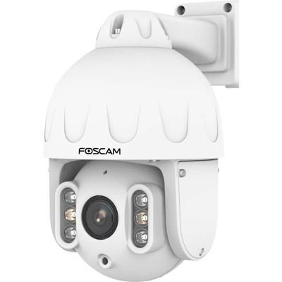 Foscam SD8EP PoE PTZ Dome bewakingscamera met 4-voudige optische zoom, UHD-videokwaliteit, HDR, voor binnen en buiten, intelligente personen- en voertuigherkenning