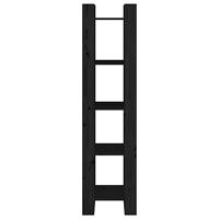 Boekenkast/kamerscherm 41x35x160 cm massief grenenhout zwart - thumbnail