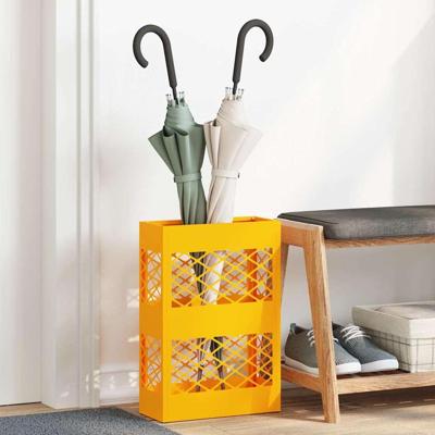 VidaXL Paraplu standaard mosterdgeel 28 x 12 x 41 cm staal VidaXL Paraplu standaard mosterdgeel 28 x 12 x 41 cm staal