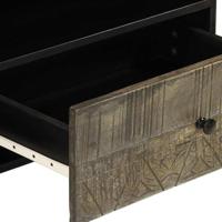 Tv-meubel 80x33x46 cm massief mangohout zwart - thumbnail