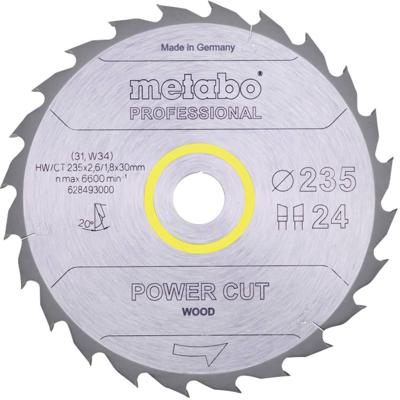 Metabo Accessoires Cirkelzaagblad | "Power Cut Professional" | Ø235x30mm | Z24 WZ 20° - 628493000