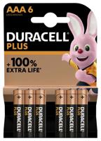 Duracell Alka Plus AAA-batterijen set 6-delig - thumbnail