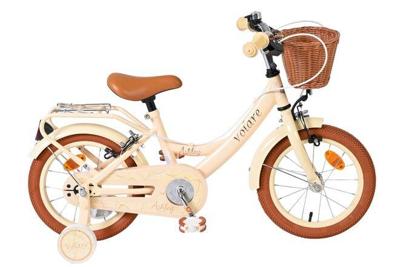 Volare ashley kinderfiets - meisjes - 14 inch - creme - twee handremmen