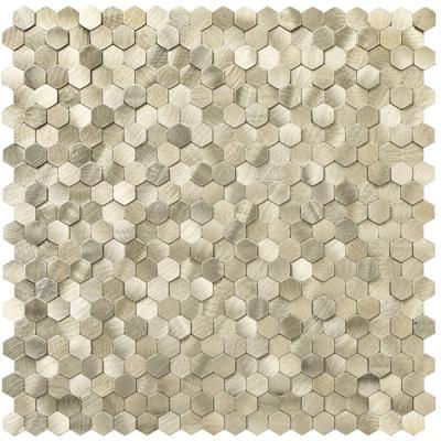 Zelfklevende Mozaïek Tegel - Afimera Mini Hexagon - Geborsteld Goud - 308x298x4mm
