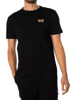 EA7 Emporio Armani 8NPT25 T-Shirt Heren Zwart/Goud - Maat XL - Kleur: GoudZwart | Soccerfanshop - thumbnail