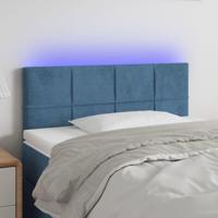 Hoofdbord LED 100x5x78/88 cm fluweel donkerblauw - thumbnail