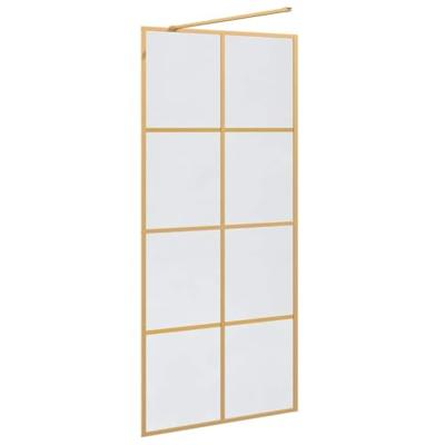 VidaXL Inloop douche wand goud 90 x 195 cm gehard glas