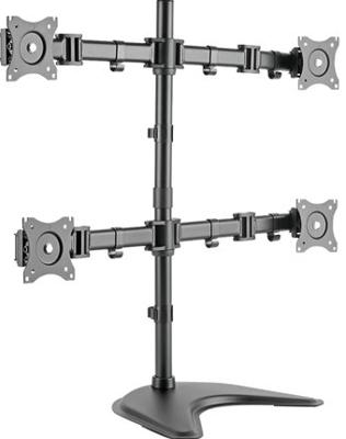 Digitus DA-90364 Monitorvoet 4-voudig 38,1 cm (15) - 68,6 cm (27) Zwart Draaibaar, In hoogte verstelbaar, Kantelbaar, Zwenkbaar, Roteerbaar, Staand
