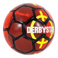 Derbystar Straatvoetbal Maat 5 Rood Zwart Geel - thumbnail