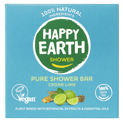 Happy Earth Pure Shower Bar Cedar Lime