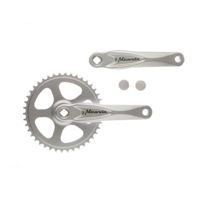 Miranda crankstel alfa 1 42t, cranklengte 170mm. zilver, aluminium, spieloos. kettingblad 3/32 - thumbnail