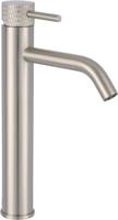 Saqu Crossed verhoogde wastafelmengkraan geborsteld staal - thumbnail
