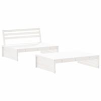 2-delige Loungeset massief grenenhout wit - thumbnail