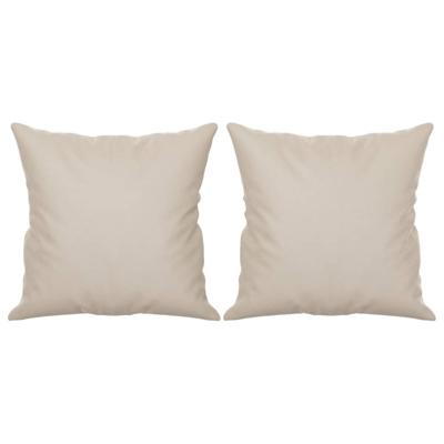 VidaXL Sierkussens 2 st 40x40 cm microvezelstof crèmekleurig