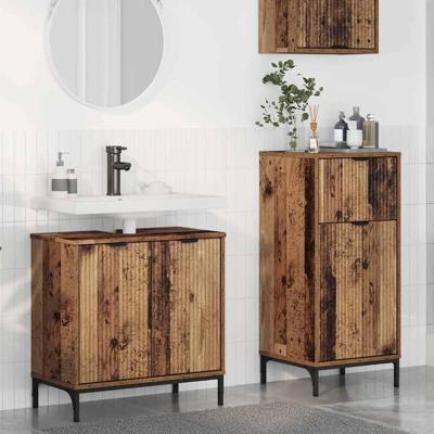 Badkamermeubelset 2 pcs Oud hout 39.5 x 36 x 88 cm Bewerkt hout