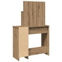 Kaptafel met spiegel 86,5x35x136 cm artisanaal eikenkleur - thumbnail