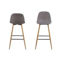 Barkruk 'Louise' (zithoogte 73cm) kleur lichtgrijs - thumbnail