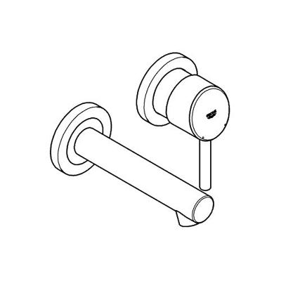 GROHE Concetto afbouwdeel v inbouw wandkraan met uitloop chroom 19575001