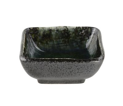Zwart/Blauw Sojasaus Schaaltje - Keramiek - 7.5 x 7.5 x 3cm