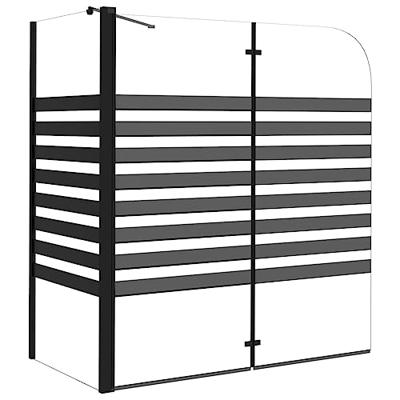 VidaXL Badwand gestreept 120x68x130 cm gehard glas VidaXL Badwand gestreept 120x68x130 cm gehard glas