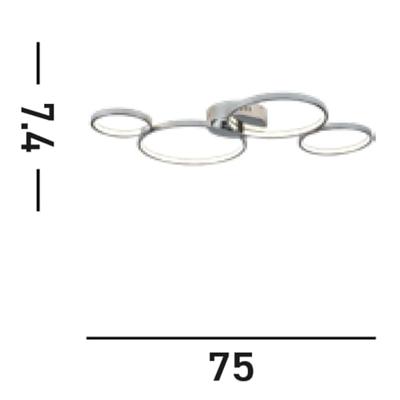 Searchlight Design plafondlampSolexa met led - 2004-4CC