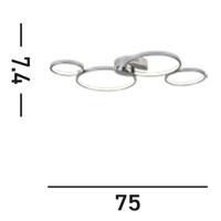 Searchlight Design plafondlampSolexa met led - 2004-4CC - thumbnail