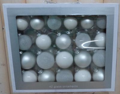 Kerstballen glas wit 42 ballen - Warentuin mix
