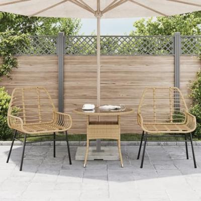 Tuinstoel bruin poly rattan 2 st Tuinstoel bruin poly rattan 2 st