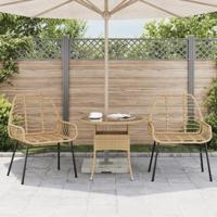 Tuinstoel bruin poly rattan 2 st - thumbnail