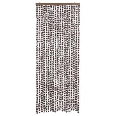 VidaXL Vliegengordijn 56x185 cm chenille bruin en wit VidaXL Vliegengordijn 56x185 cm chenille bruin en wit