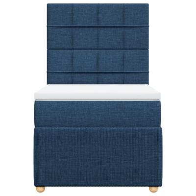 Boxspring met matras stof blauw 80x200 cm - thumbnail