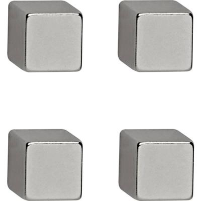 Maul Neodymium magneet MAUL (b x h x d) 10 x 10 x 10 mm Dobbelsteen Zilver 4 stuk(s) 6169296