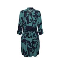 ESPRIT Women Collection jurk met all over print en ceintuur blauw/zwart - thumbnail