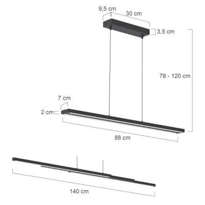 Steinhauer Hanglamp motion LED 7970zw zwart