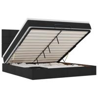 Ottoman bed met matras 160x200cm stof zwart - thumbnail