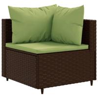 7-delige Loungeset met kussens poly rattan bruin - thumbnail