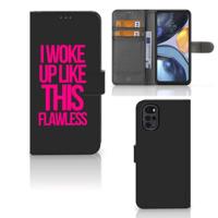 Motorola Moto G22 Hoesje met naam Woke Up - Origineel Cadeau Zelf Maken - thumbnail