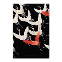 Poster Furisode With A Myriad Of Flying Cranes 61x91,5cm - thumbnail
