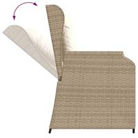 5-delige Loungeset met kussens poly rattan beige - thumbnail
