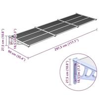 Deurluifel 297,5x90 cm polycarbonaat grijs en transparant - thumbnail