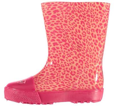 XQ Footwear regenlaarzen panter junior rubber roze maat 30