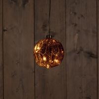 Glass Ball Antique Gold 12 cm 10Led Classic Warm en Mercu Anna's Collection - Annas collection - thumbnail