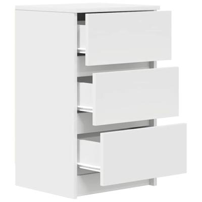 Nachtkastjes met 3 lades 2 st 39x35x65 cm wit