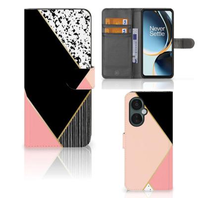 OnePlus Nord CE 3 Lite | Book Case | Zwart Roze Vormen