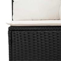 6-delige Loungeset met kussens poly rattan zwart - thumbnail