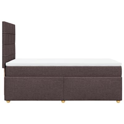 Boxspring met matras stof donkerbruin 140x200 cm - thumbnail