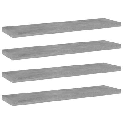 Wandschappen 4 st 40x10x1,5 cm bewerkt hout betongrijs