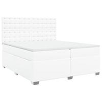 Boxspring met matras kunstleer wit 200x200 cm - thumbnail