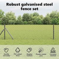 VidaXL Afrasteringspaal grijs 25 x 0,4 m (60 x 60 mm gaas) - thumbnail